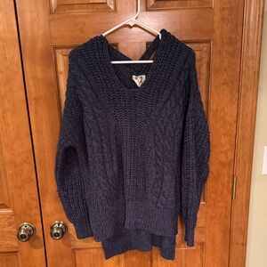 PPLA Navy Cable Knit Sweater